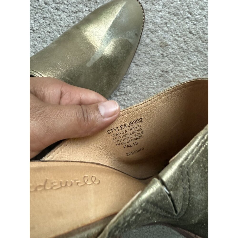 Madewell Women's The Harper Mule in Metallic Olive Bronze Size 9.5 Flawed - Picture 7 of 7